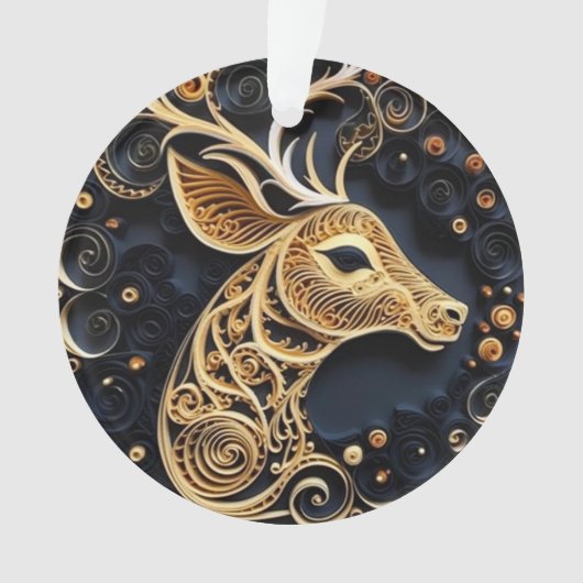 3D Quilling Effect Rendier Ornament (voorkant)