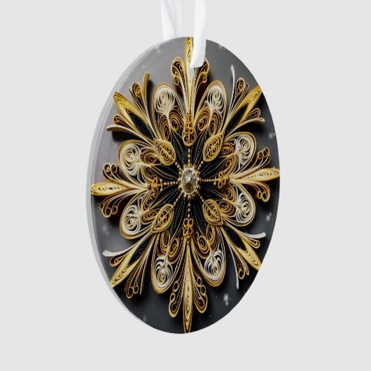 3D Quilling Effect Sneeuwvlok Ornament (voorkant)