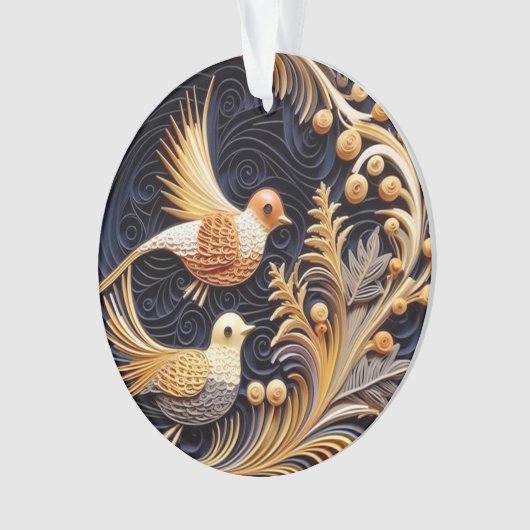 3D Quilling effect vogels Ornament (voorkant)