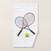 3D-rackets en -wedstrijden met blauwe en rode tenn Handdoek (Handdoek)