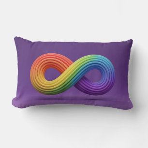 3D Rainbow Infinity Symbool Autisme Neurodiversite Kussen