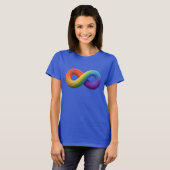 3D Rainbow Infinity Symbool Autisme Neurodiversite T-shirt (Voorkant volledig)
