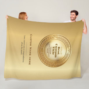 3D Realistische Gouden Medaille Aanpasbare Ondersc Fleece Deken
