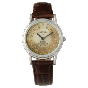 3D Realistische Gouden Medaille Aanpasbare Ondersc Horloge