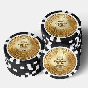 3D Realistische Gouden Medaille Aanpasbare Ondersc Poker Chips