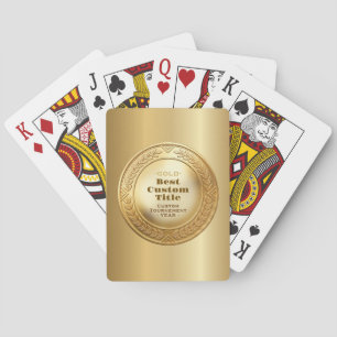 3D Realistische Gouden Medaille Aanpasbare Ondersc Pokerkaarten
