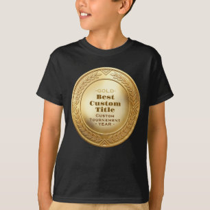 3D Realistische Gouden Medaille Aanpasbare Ondersc T-shirt