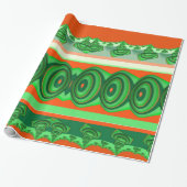 ~ 3D Red Green Fractal ~ Kerstmis Cadeaupapier (Uitgerold)