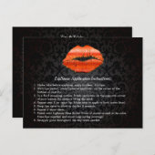 3D Red Lips Beauty Salon Makeup Instruction Tips Briefkaart (Voorkant / Achterkant)
