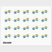 3D-regenboogdog Ronde Sticker (Vel)