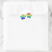 3D-regenboogdog Ronde Sticker (Tas)
