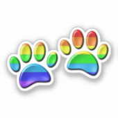 3D-regenboogdog Sticker (Voorkant)