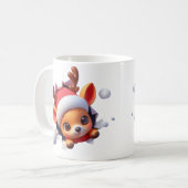 3D Reindeer Christmas Coffee Mug – Festive Holiday (Devant gauche)