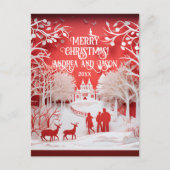 3D Reinders en mensen in het dorp Briefkaart (Voorkant)