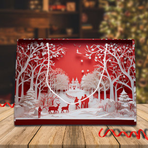 3D Reinders en mensen in het dorp Groot Cadeauzakje