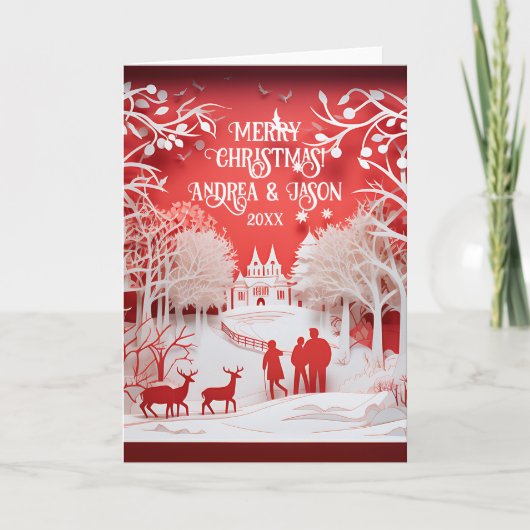 3D Reinders en mensen in het dorp Kaart (Voorkant)