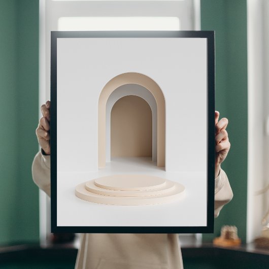 3D renderarchitectuur Boho Abstracte kunst aan de Poster