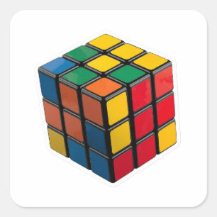 3D Retro 80s Rubiks Kubus Puzzel Uitgestanste Stic Vierkante Sticker