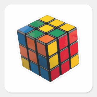 3D Retro 80s Rubiks Kubus Puzzel Uitgestanste Stic Vierkante Sticker