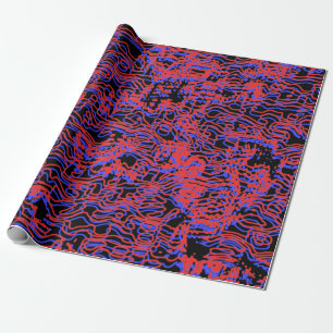 3D Retro Squiggle Herhaal patroon Cadeaupapier