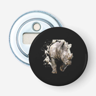 3d Rhino - Afrikaanse Safari Animal Rhinoceros Button Flesopener