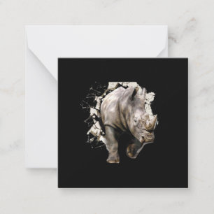 3d Rhino - Afrikaanse Safari Animal Rhinoceros Notitiekaartje