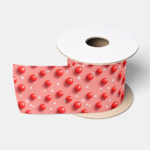 3D rode en witte stippen patroon Lint