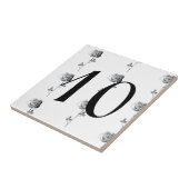 3D Roos House Number Tile Tegeltje (Zijkant)