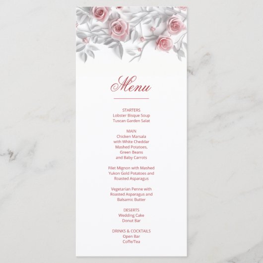 3D Roses Heritage Style Menu (Voorkant)
