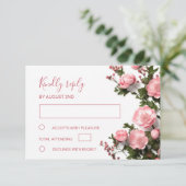3D  Roses Wildflowers  Wedding RSVP Kaartje (Staand voorkant)