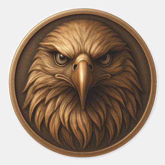 3D Royal Eagle Head Medallion Style Sticker (Devant)