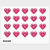 3D roze hart gelukkig Sticker (Vel)