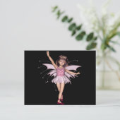 3D Roze Pixie 1 Briefkaart (Staand voorkant)