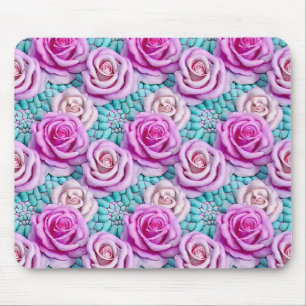3D Roze Rozen Muismat