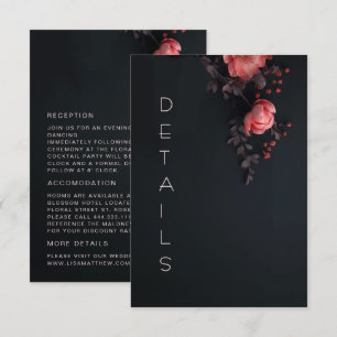 3D Rozen Wilde Bloemen Donker Melancholisch Informatiekaartje