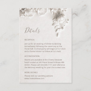 3D Rozen Wilde Bloemen Wit Informatiekaartje