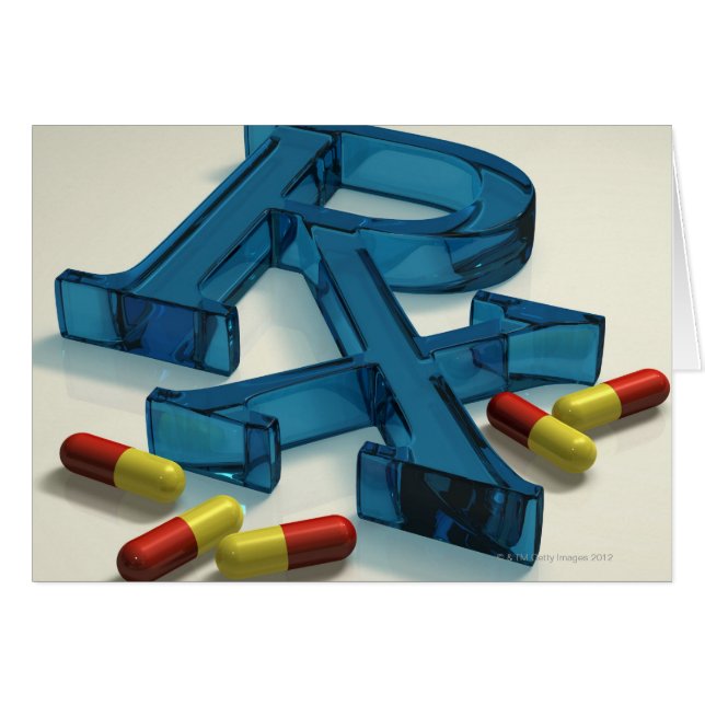 3D RX-symbool met capsules (Voorkant Horizontaal)
