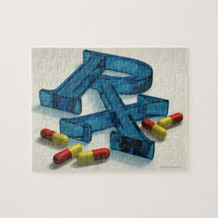 3D RX-symbool met capsules Legpuzzel