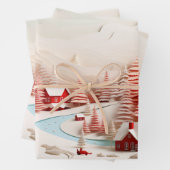 3D Scandinavisch winterlandschap Inpakpapier Vel (In situ)