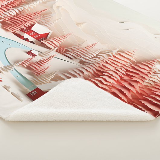 3D Scandinavisch winterlandschap Sherpa Deken (3/4)