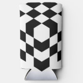 3D schaakbord zwart kubus wit (Voorkant)