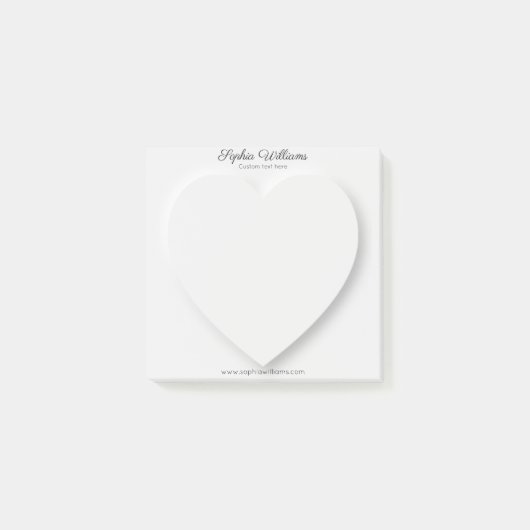 3D schaduw witte hart minimalist Post-it® Notes (Voorkant)