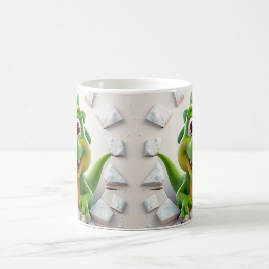 3D schattige dinosaurus mok wrap, 3D ontwerp mok w (Center)