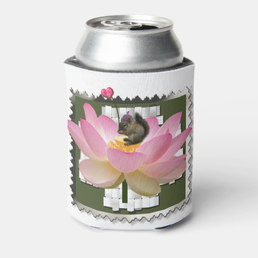 3D Schattige eekhoorn met omhulling op ventilator Blikjeskoeler (Blikje Achterkant)