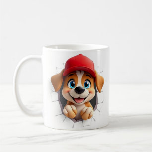 3D schattige hond mok wrap ontwerp