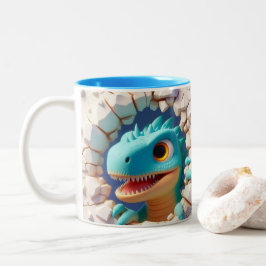 3D Schattigee Baby Dinosaurus Hot Cocoa Coffee Ani Tweekleurige Koffiemok