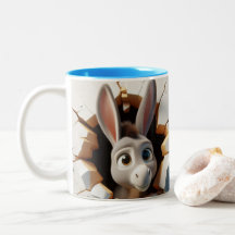 3D Schattigee Baby Donkey Hot Cocoa Coffee Animals