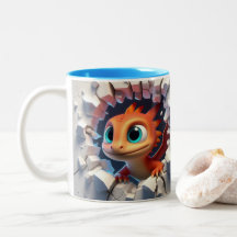 3D Schattigee Baby Dragon Hot Cocoa Koffiedieren M