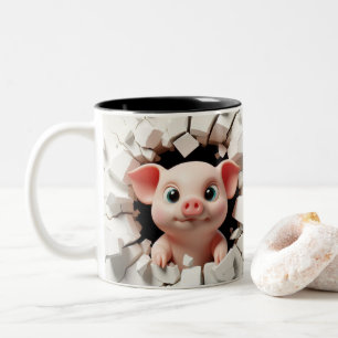 3D Schattigee Baby Knorretje Hot Cocoa Koffiediere Tweekleurige Koffiemok