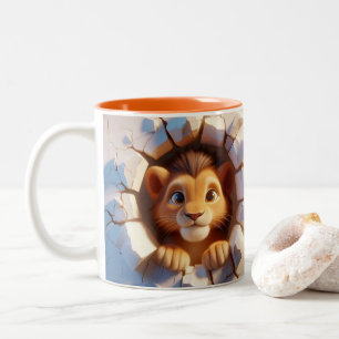 3D Schattigee Baby Lion Hot Cocoa Koffiedieren Mok